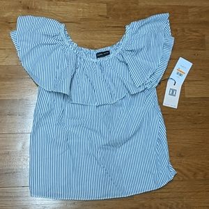Off the shoulder striped blouse